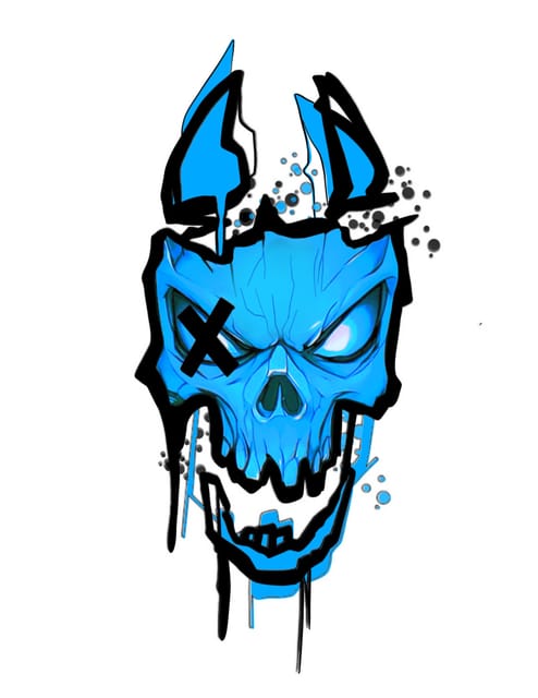 Blue skull