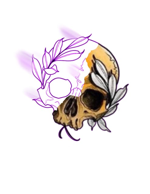 Skull half stencil